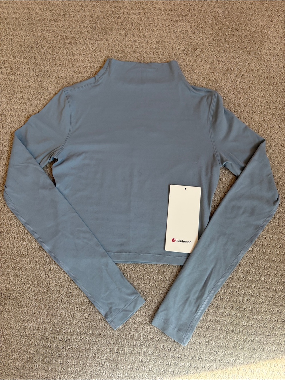 Lululemon All Aligned Mock Neck Long Sleeve Shirt Chambray Blue (CHBY)